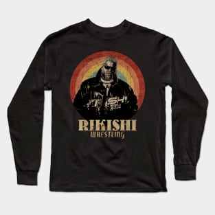Retro Sunset Rikishi Wrestling Long Sleeve T-Shirt